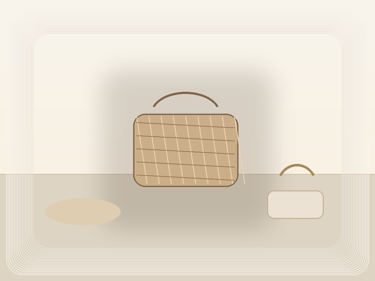 Neutral Woven Basket styled as a calm Pretty Practical product find