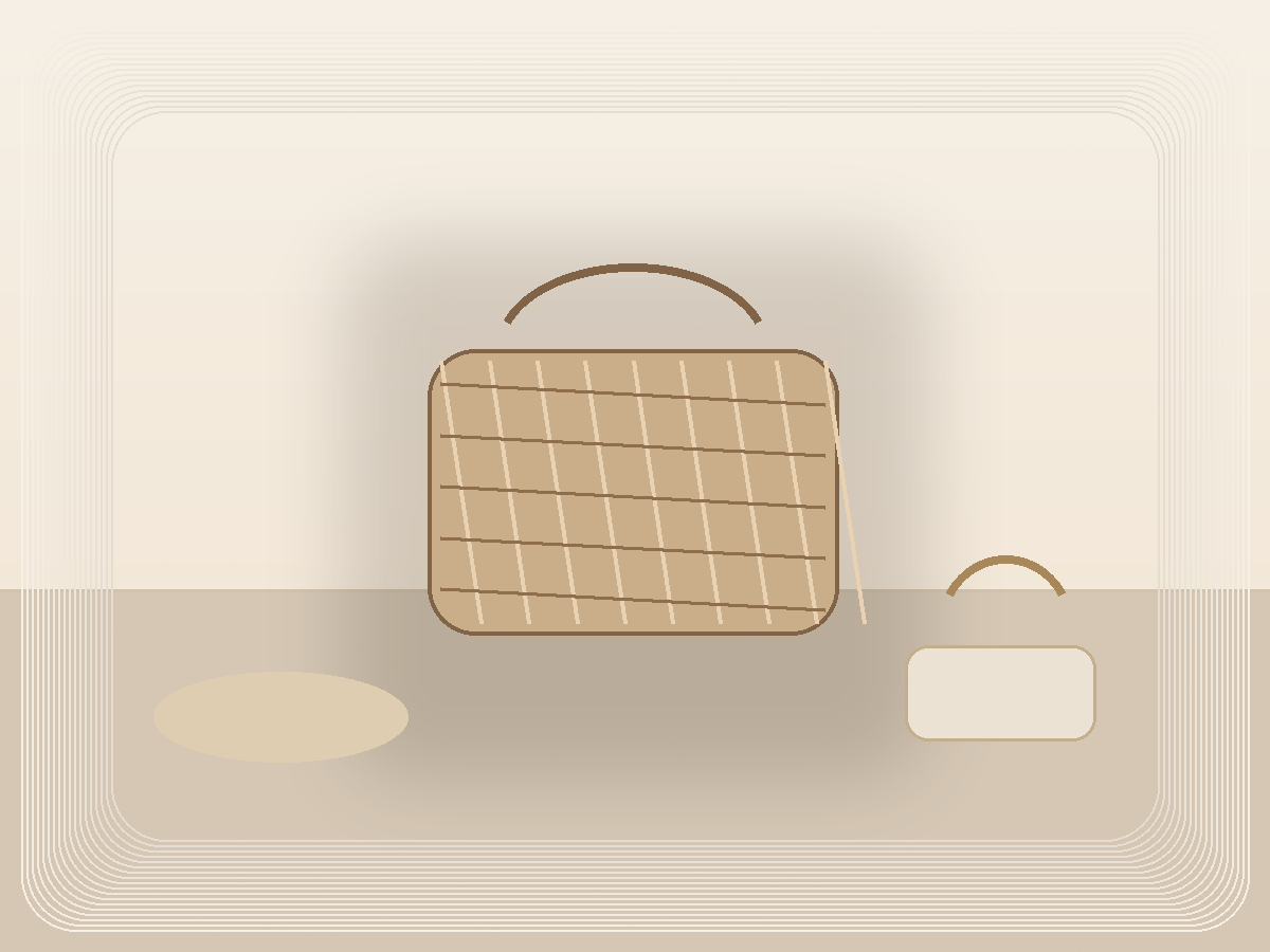 Canvas storage bins with handles styled as a calm Pretty Practical product find