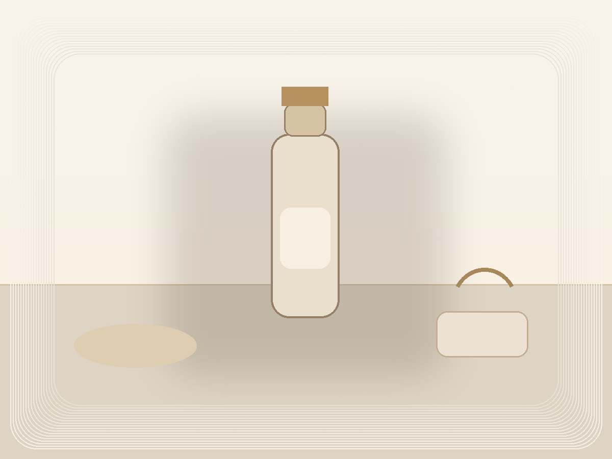 Amber Glass Soap Dispenser styled as a calm Pretty Practical product find
